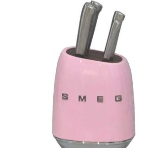 سرویس چاقو 7 پارچه اسمگ مدل SMEG KBSF01 رنگ صورتی