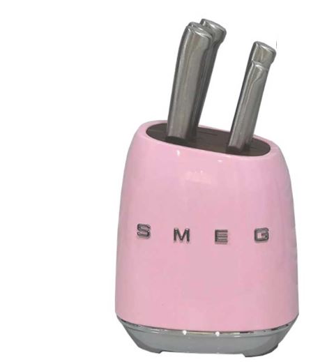 سرویس چاقو 7 پارچه اسمگ مدل SMEG KBSF01 رنگ صورتی